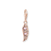 Charm pendant phoenix feather with pink stones rose gold | The Jewellery Boutique