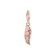 Charm pendant phoenix feather with pink stones rose gold | The Jewellery Boutique