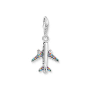 Charm Pendant Aeroplane Multicoloured Stones | The Jewellery Boutique