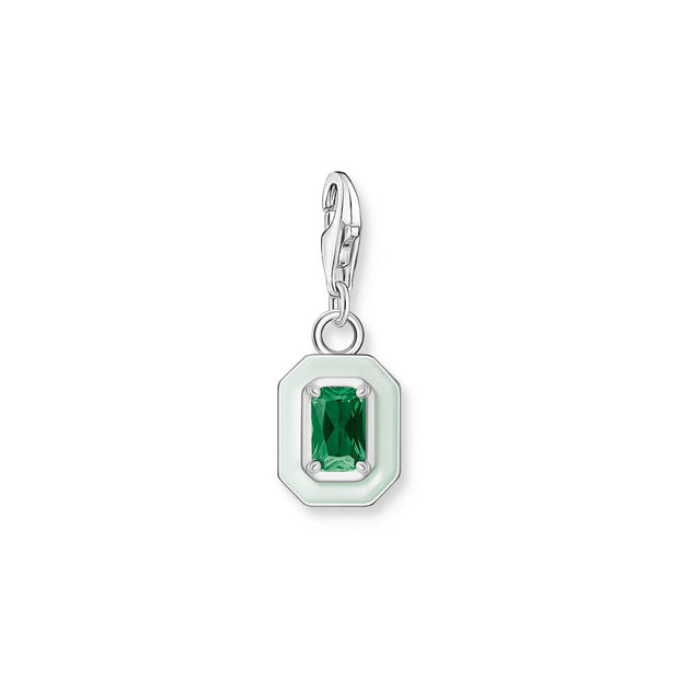 Charm Pendant Octagon Green Stone | The Jewellery Boutique