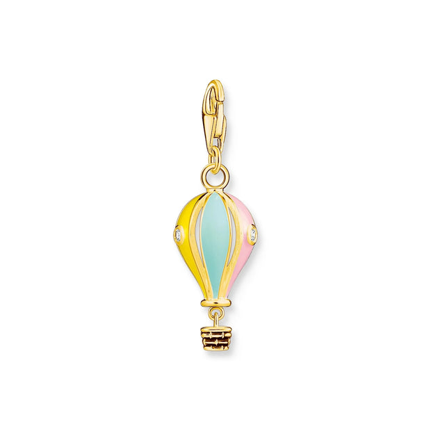 Charm Pendant Coloured Hot Air Balloon Gold | The Jewellery Boutique