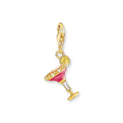 Charm Pendant Pink Cocktail Glass Gold | The Jewellery Boutique