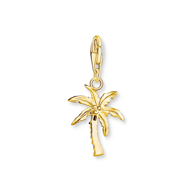 Charm Pendant Palm Tree Gold Multicoloured Stone | The Jewellery Boutique