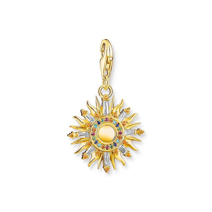 Charm Pendant Sun Gold Multicoloured Stones | The Jewellery Boutique