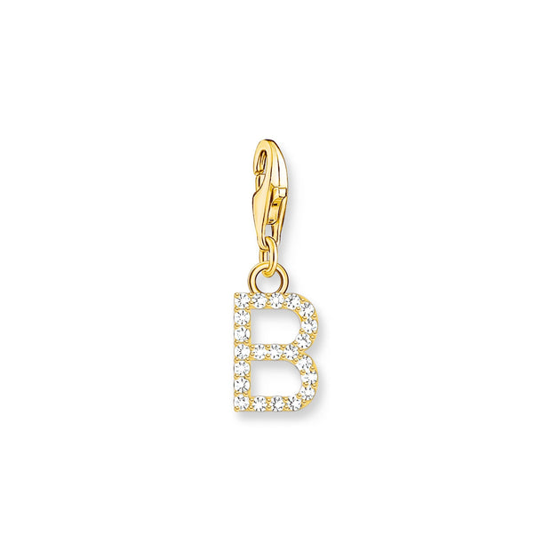 Charm pendant letter B gold plated | The Jewellery Boutique