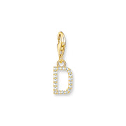 Charm pendant letter D gold plated | The Jewellery Boutique