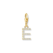 Charm pendant letter E gold plated | The Jewellery Boutique