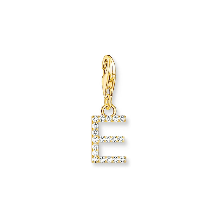 Charm pendant letter E gold plated | The Jewellery Boutique