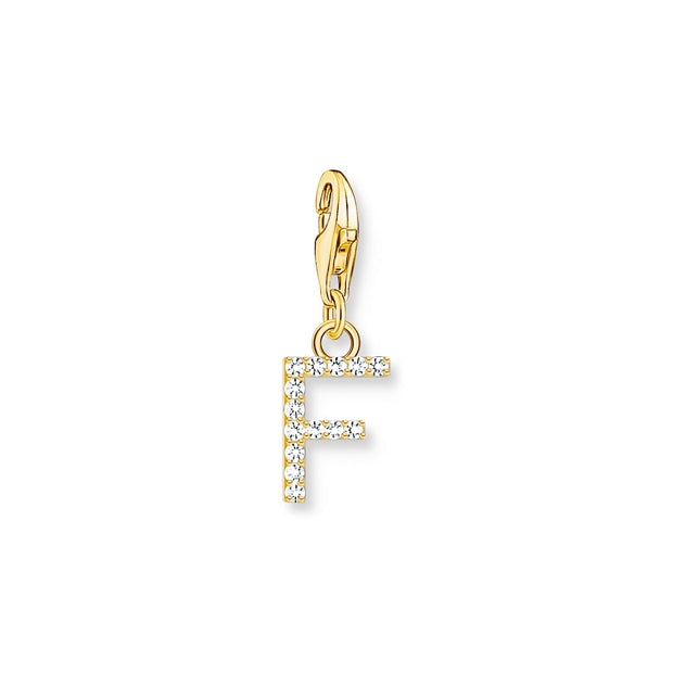 Charm pendant letter F gold plated | The Jewellery Boutique