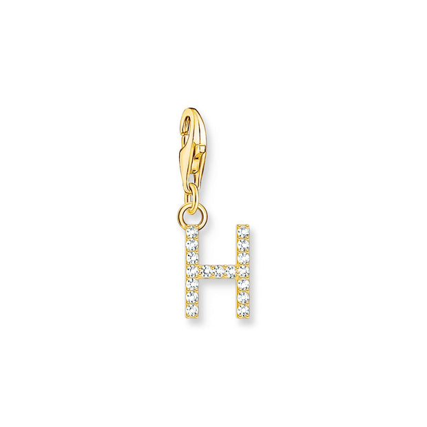 Charm pendant letter H gold plated | The Jewellery Boutique