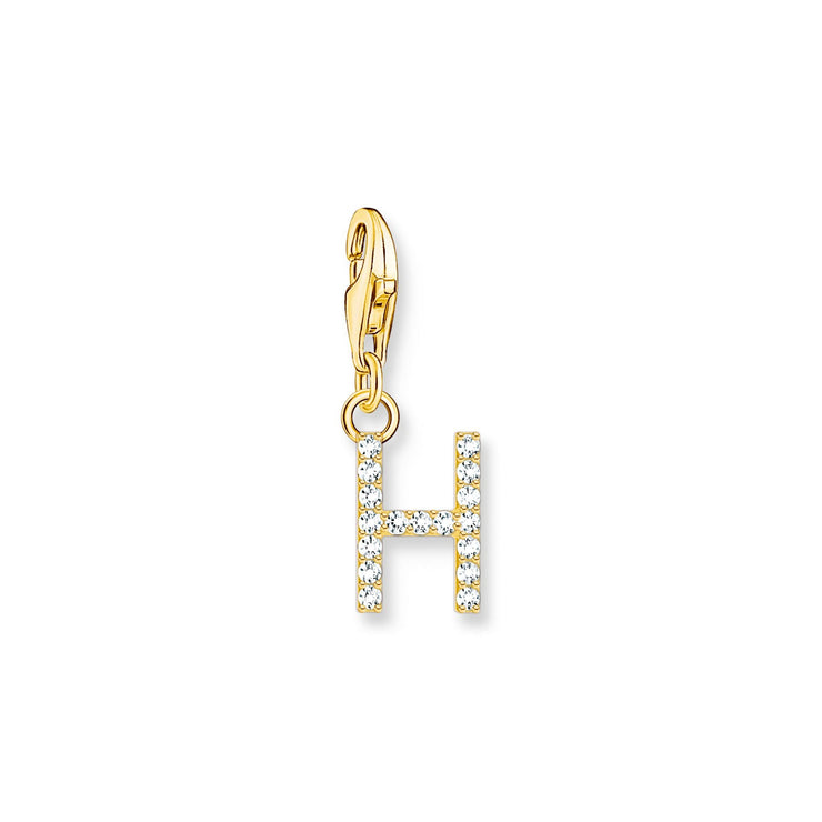 Charm pendant letter H gold plated | The Jewellery Boutique