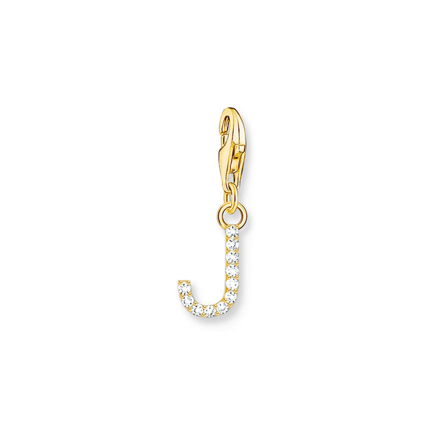 Charm pendant letter J gold plated | The Jewellery Boutique