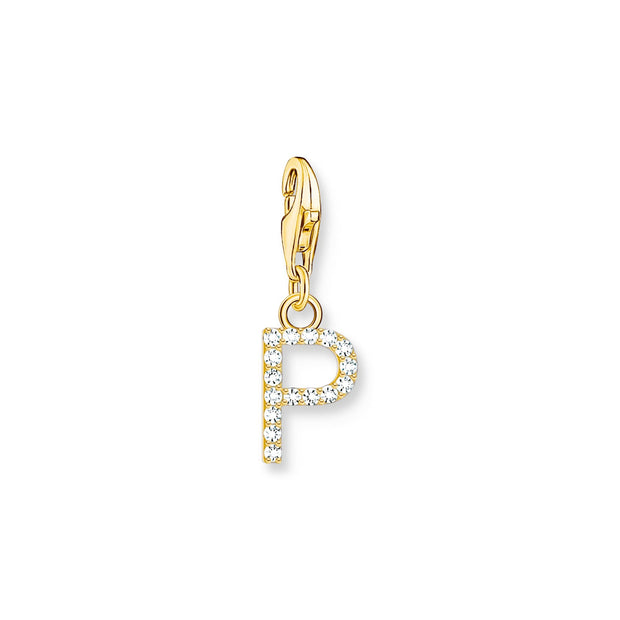 Charm pendant letter P gold plated | The Jewellery Boutique