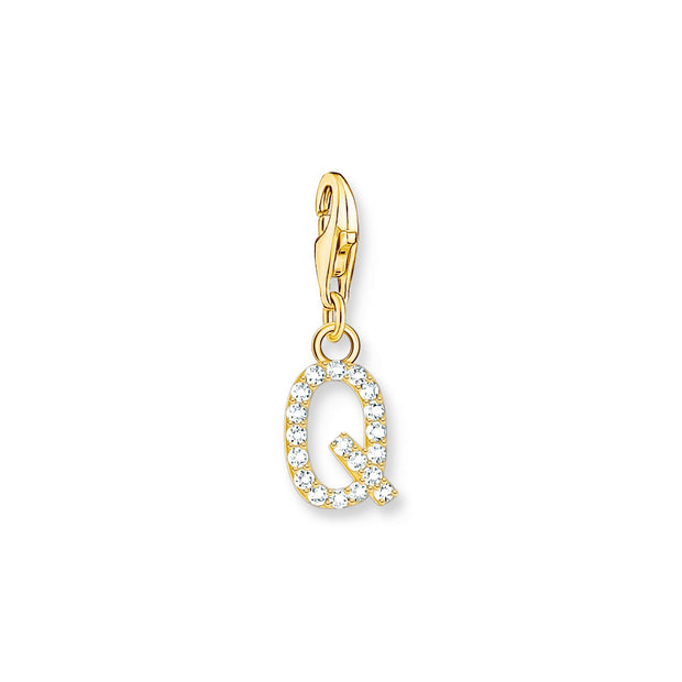 Charm pendant letter Q gold plated | The Jewellery Boutique