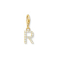 Charm pendant letter R gold plated | The Jewellery Boutique