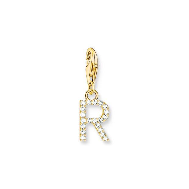 Charm pendant letter R gold plated | The Jewellery Boutique