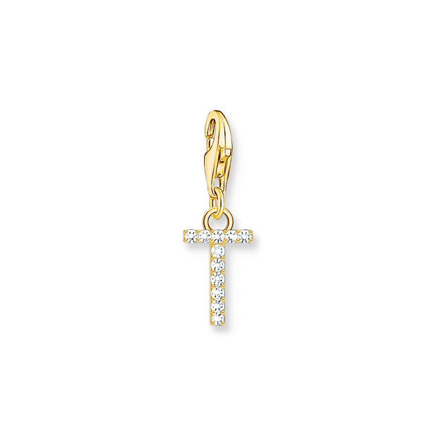 Charm pendant letter T gold plated | The Jewellery Boutique