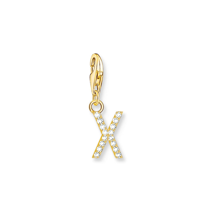 Charm pendant letter X gold plated | The Jewellery Boutique