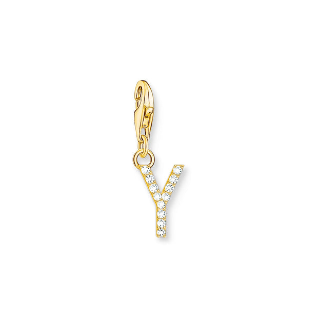 Charm pendant letter Y gold plated | The Jewellery Boutique