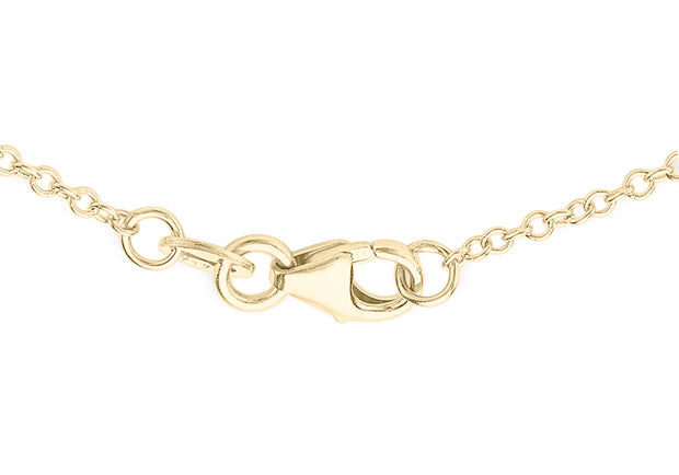 9K Yellow Gold Linked Heart Necklace 43-46cm