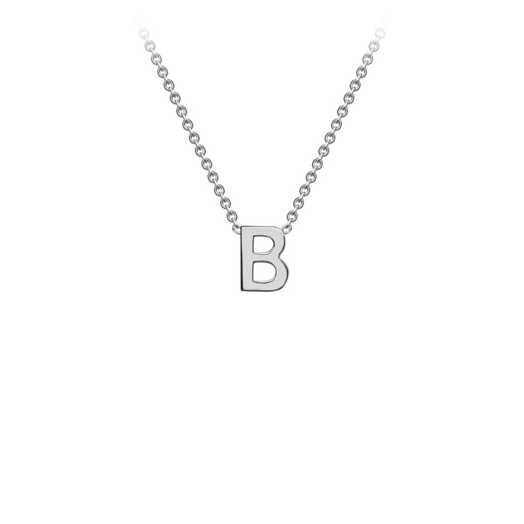 9K White Gold 'B' Initial Adjustable Necklace 38cm/43cm  Australia