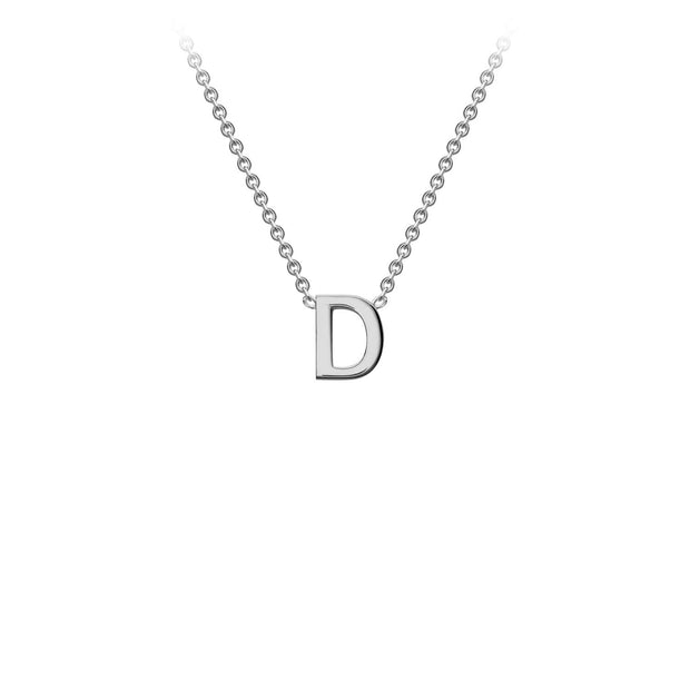 9K White Gold 'D' Initial Adjustable Necklace 38cm/43cm  Australia