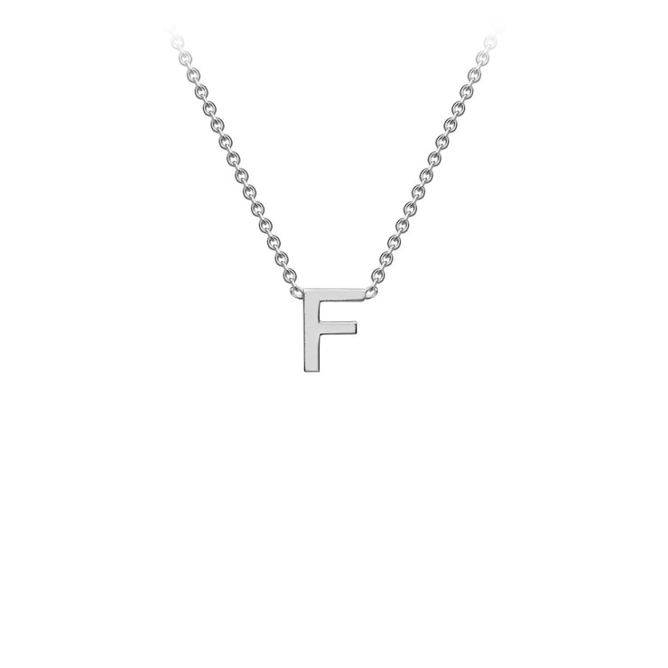 9K White Gold 'F' Initial Adjustable Necklace 38cm/43cm  Australia