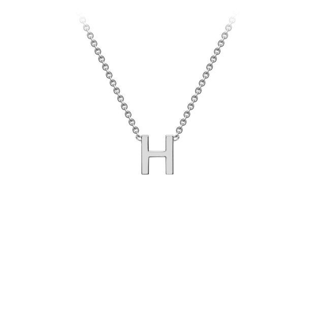 9K White Gold 'H' Initial Adjustable Necklace 38cm/43cm  Australia