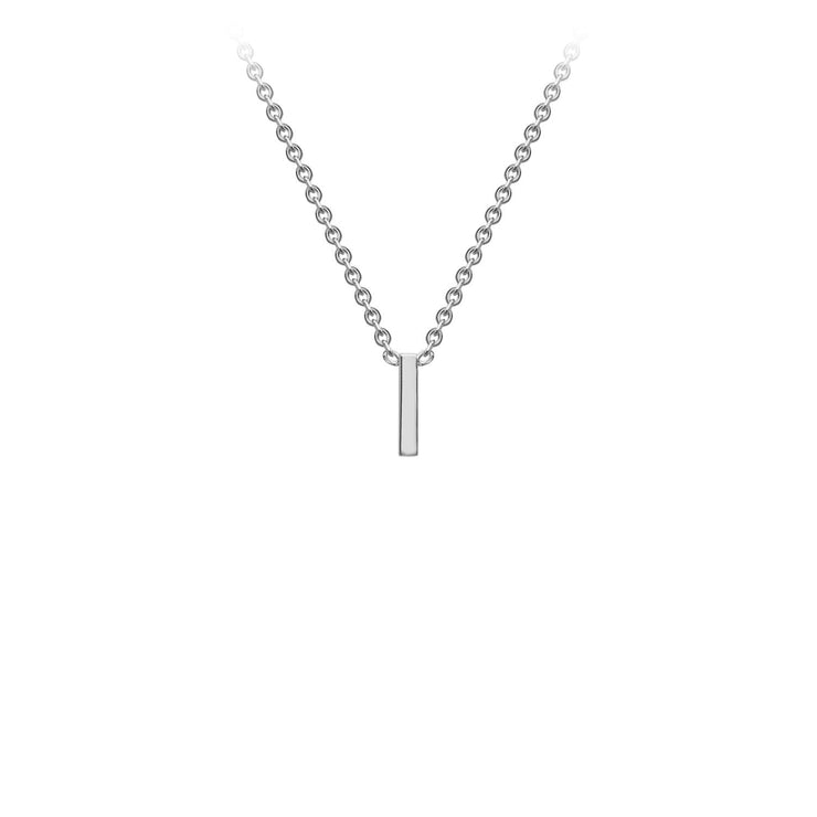9K White Gold 'I' Initial Adjustable Necklace 38cm/43cm  Australia