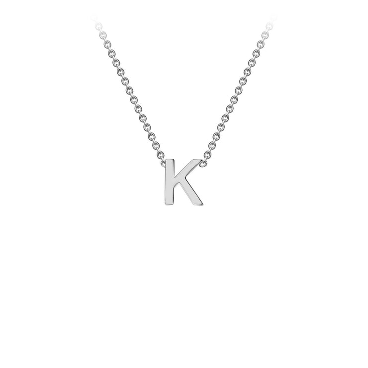 9K White Gold 'K' Initial Adjustable Necklace 38cm/43cm  Australia