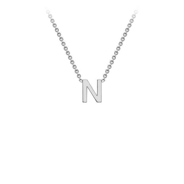 9K White Gold 'N' Initial Adjustable Necklace 38cm/43cm  Australia