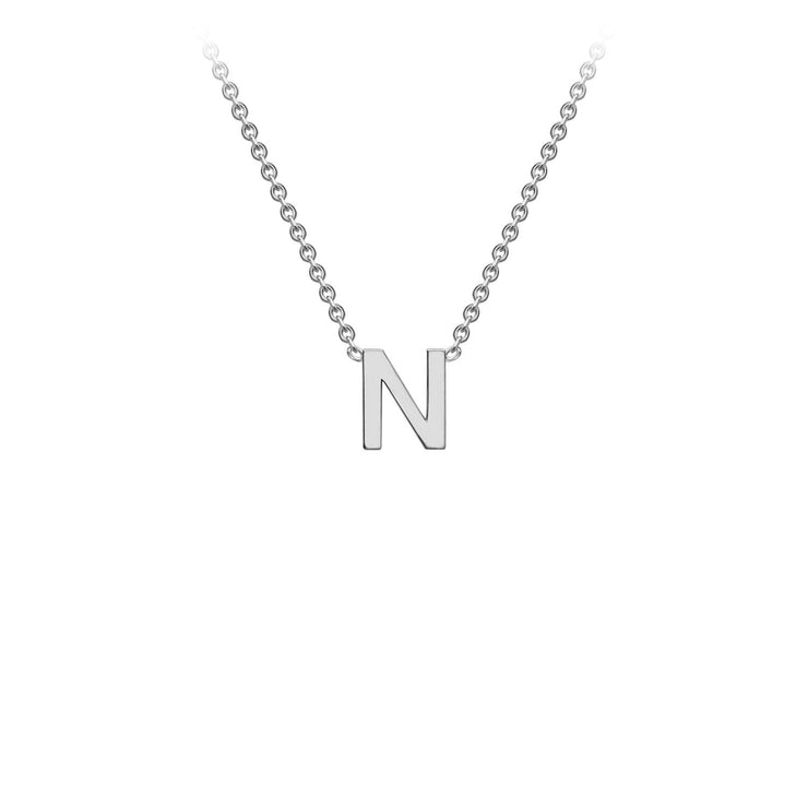9K White Gold 'N' Initial Adjustable Necklace 38cm/43cm  Australia