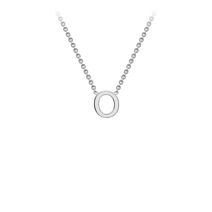 9K White Gold 'O' Initial Adjustable Necklace 38cm/43cm  Australia