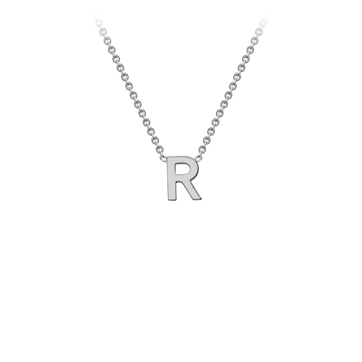 9K White Gold 'R' Initial Adjustable Necklace 38cm/43cm  Australia