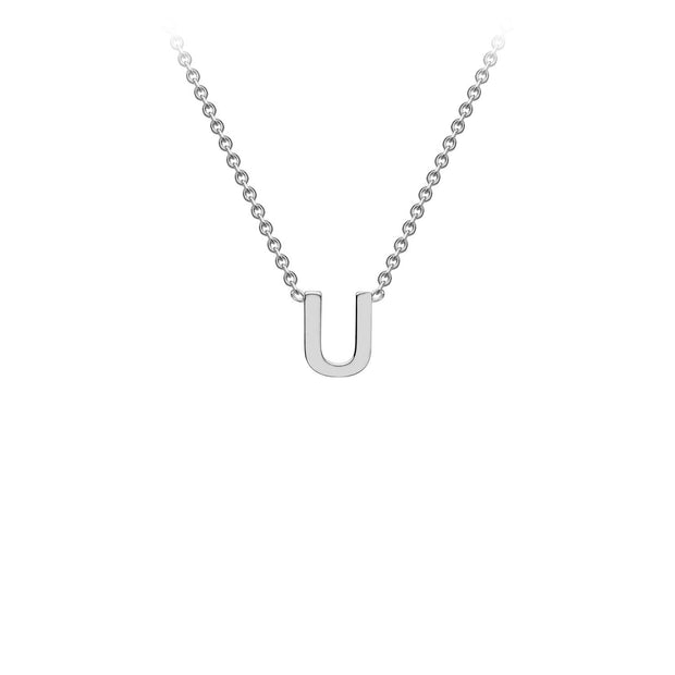 9K White Gold 'U' Initial Adjustable Necklace 38cm/43cm  Australia