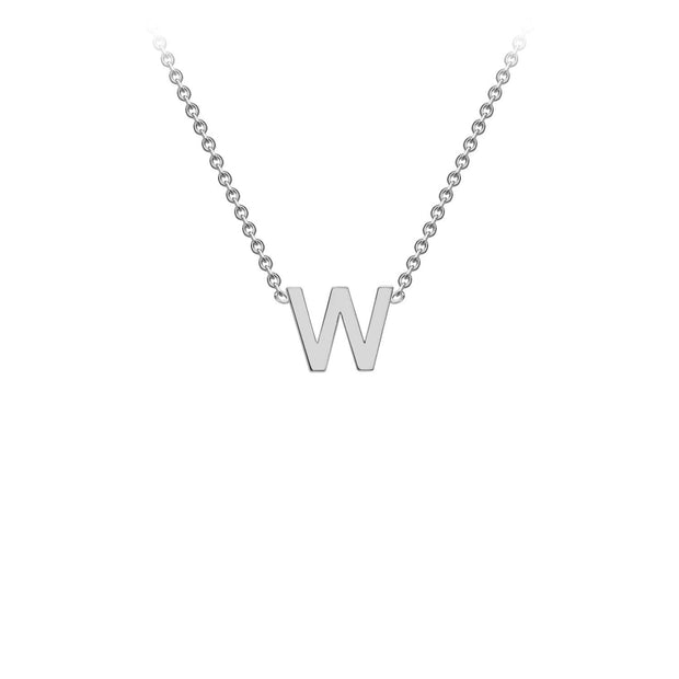 9K White Gold 'W' Initial Adjustable Necklace 38cm/43cm  Australia