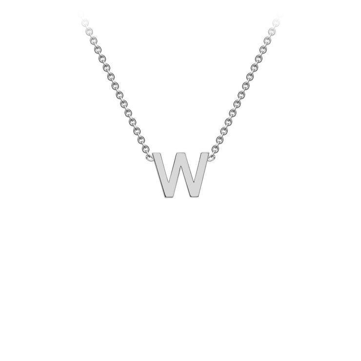 9K White Gold 'W' Initial Adjustable Necklace 38cm/43cm  Australia