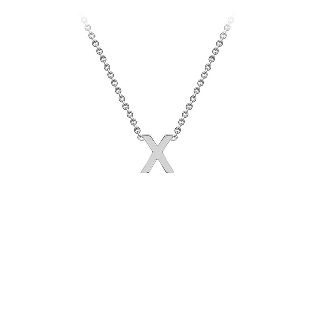 9K White Gold 'X' Initial Adjustable Necklace 38cm/43cm  Australia