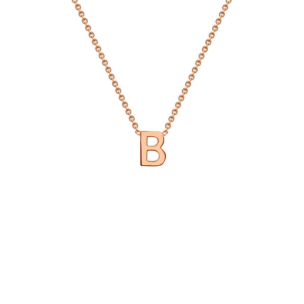 "B" Rose Gold Initial Necklace