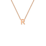 "R" Rose Gold Initial Necklace