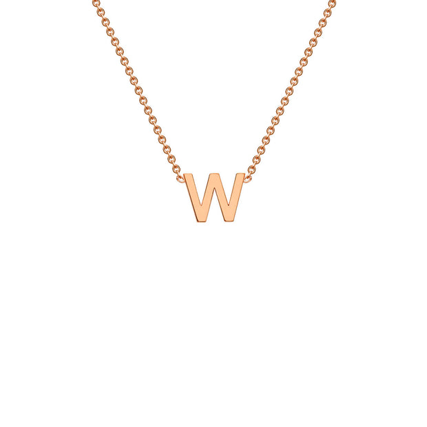 "W" Rose Gold Initial Necklace