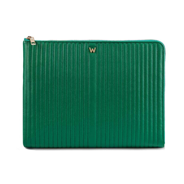 Wolf Mimi Laptop Sleeve Zip + Handle Forest Green