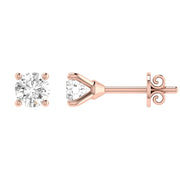 Diamond Stud Earrings with 0.20ct Diamonds in 9K Rose Gold