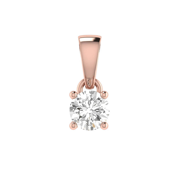 Diamond Solitaire Pendant with 0.10ct Diamonds in 9K Rose Gold