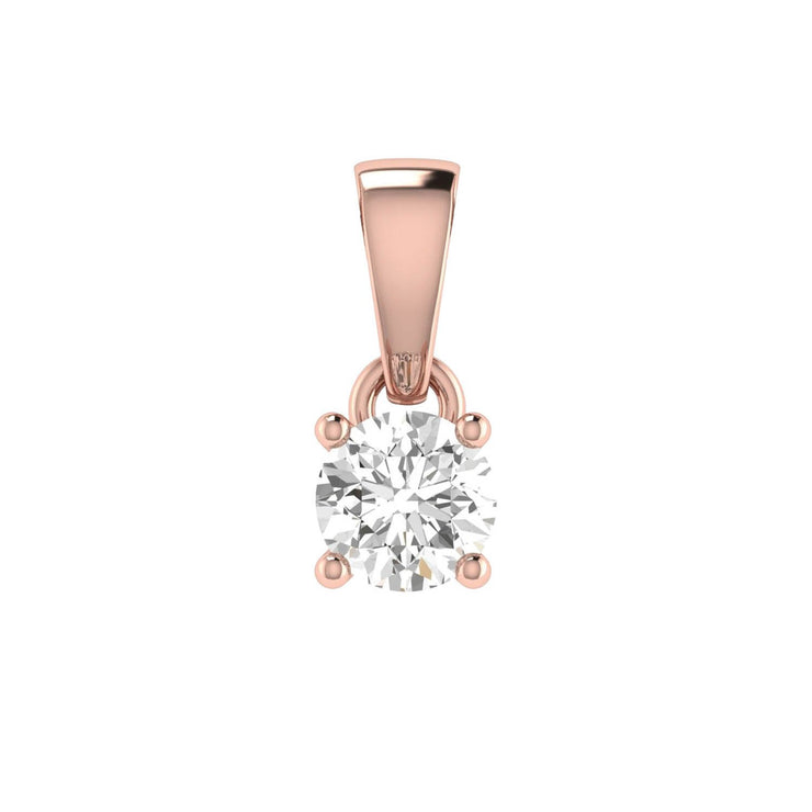 Diamond Solitaire Pendant with 0.14ct Diamonds in 9K Rose Gold