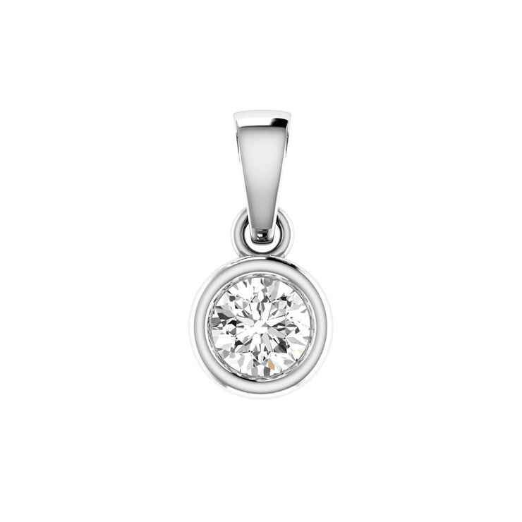 Diamond Solitaire Pendant with 0.14ct Diamonds in 9K White Gold