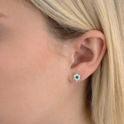 Emerald Diamond Stud Earrings with 0.53ct Diamonds in 9K White Gold - 9WRE75GHE