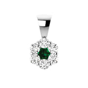 Emerald Diamond Pendant with 0.53ct Diamonds in 9K White Gold