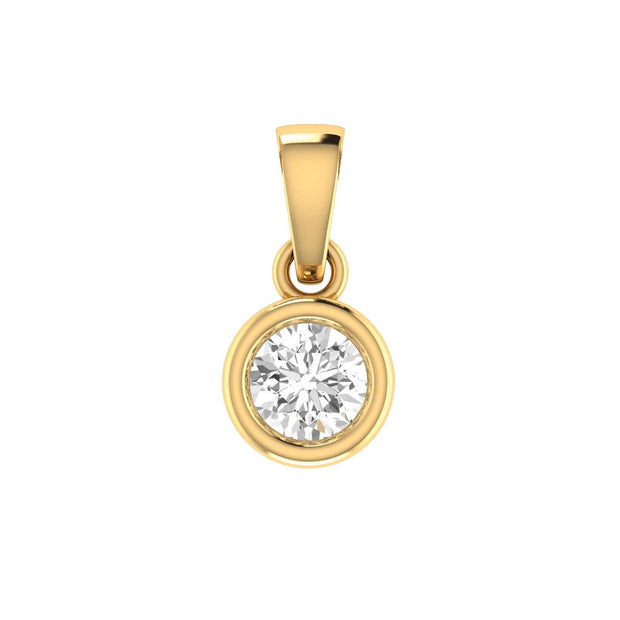 Diamond Solitaire Pendant with 0.10ct Diamonds in 9K Yellow Gold