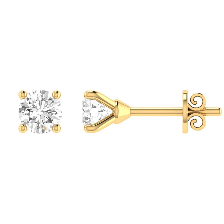 Diamond Stud Earrings with 0.10ct Diamonds in 9K Yellow Gold